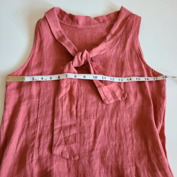 Linen dress with bow. - Picture 5 of 7